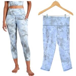 Athleta Salutation Stash Pocket II Capri Leggings Merri Perri  Medium Blue Gray